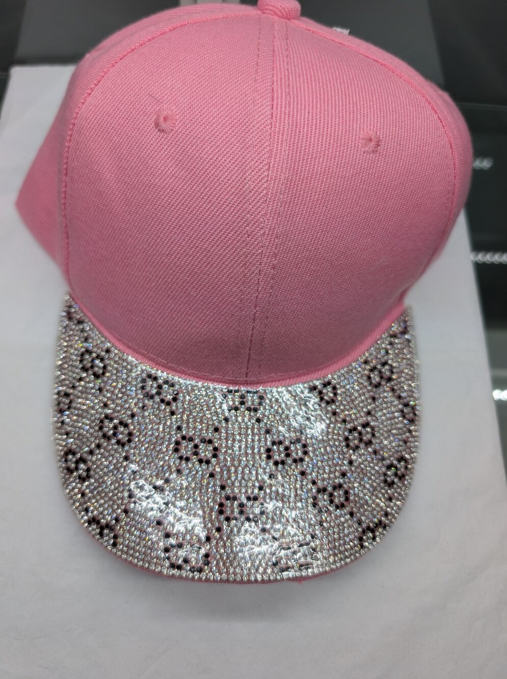 Pink Crystal Visor Baseball Cap - Women's Accessory